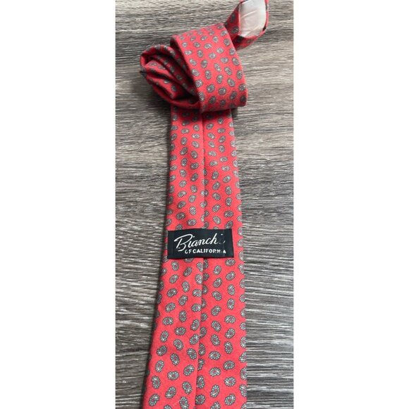 Vintage BIANCHI Red Vintage Italian Necktie Men's Elegant Formal Business Casual - Picture 8 of 8